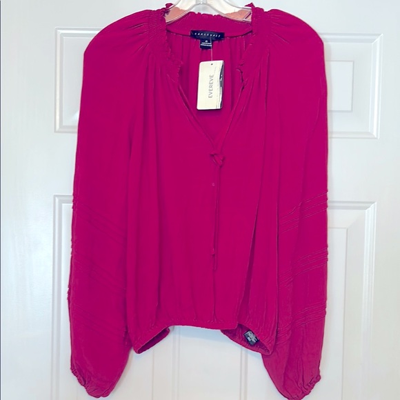 Evereve Sanctuary Women's Cooler Nights Blouse Raspberry Flowy Top-XS - Picture 1 of 14